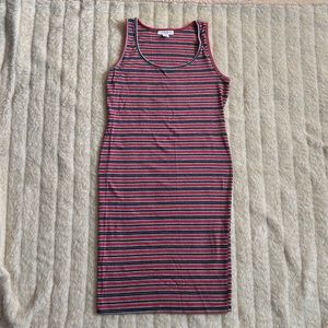 Maternity sleeveless striped dress medium